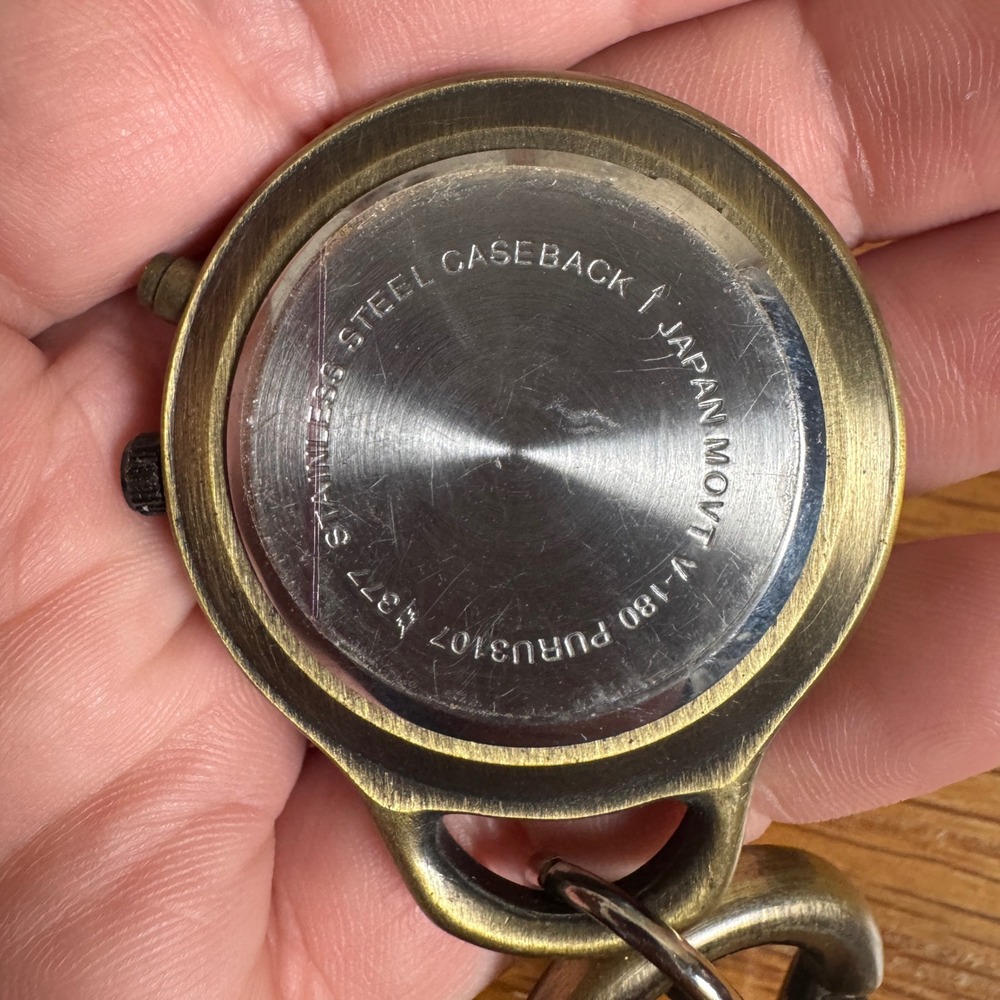 Vintage Bronze Carabiner Clip Watch Japan Movt PURU3107 V-180 Quartz Field Watch - Picture 3 of 5